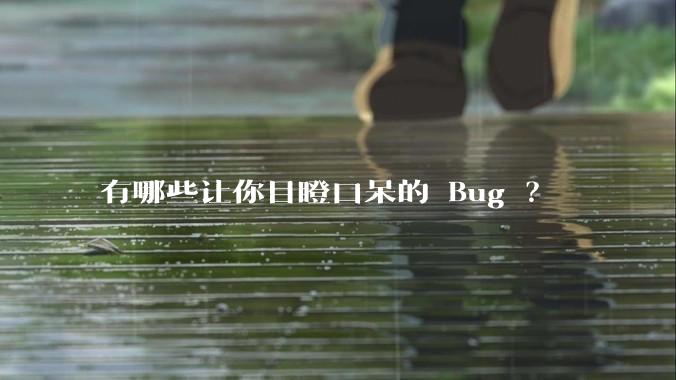 有哪些让你目瞪口呆的 Bug ?