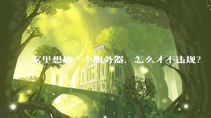 家里想搞一个服务器,怎么才不违规?