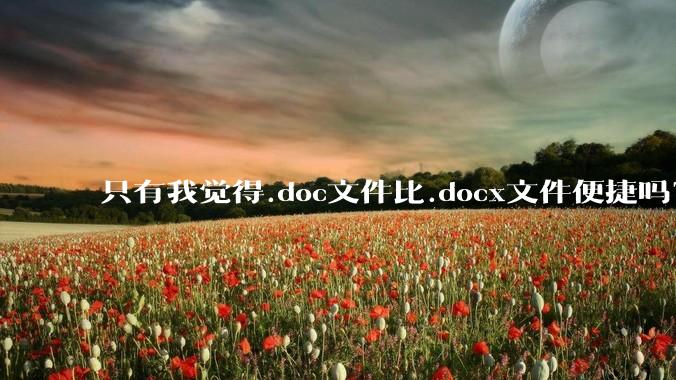 只有我觉得.doc文件比.docx文件便捷吗?