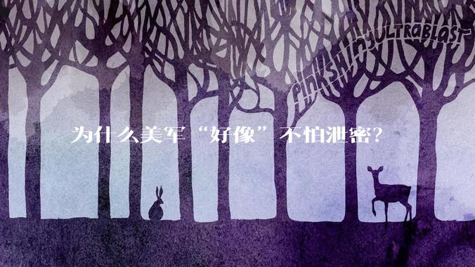为什么美军“好像”不怕泄密?