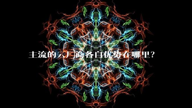 主流的云厂商各自优势在哪里?
